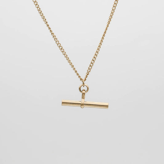 Gold T-Bar Chain Necklace