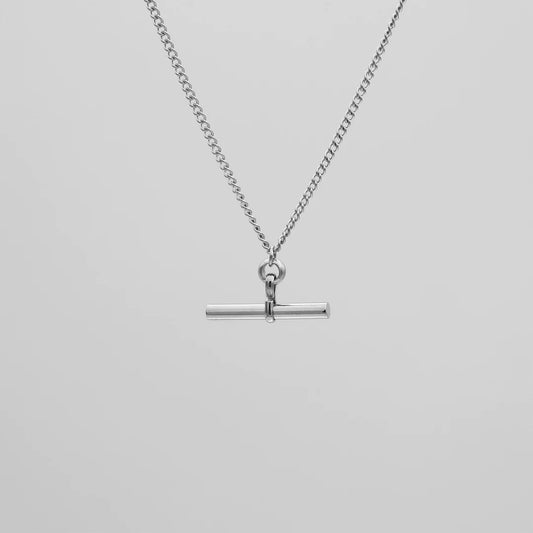 Silver T-Bar Chain Necklace