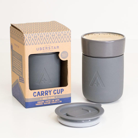 Ceramic Travel Mug with Lid - Space Grey