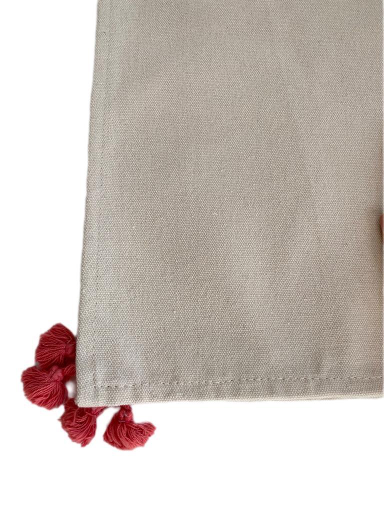 Table runner with Coral Tassels