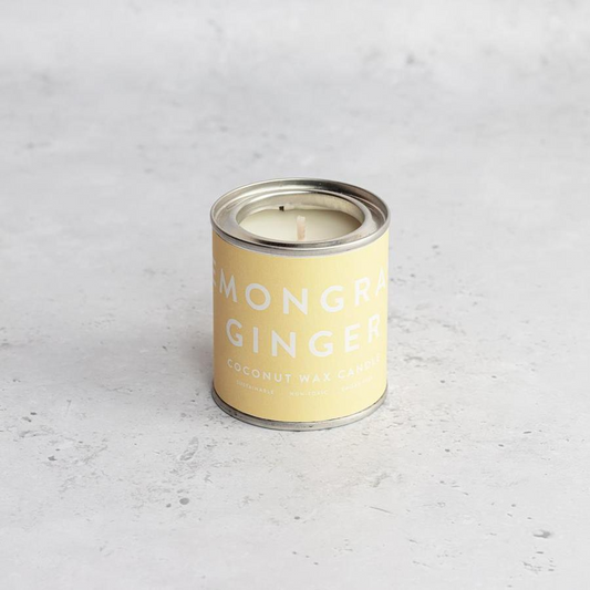 Coconut Wax Candle in a Tin - Lemongrass & Ginger