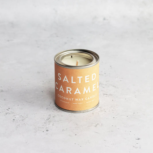 Coconut Wax Candle in a Tin - Salted Caramel