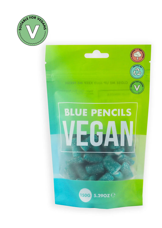 Vegan Fizzy Blue Raspberry Flavour Pencils