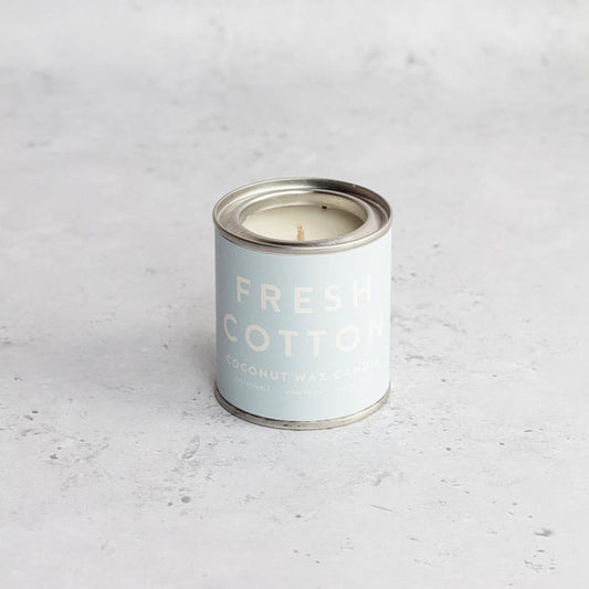 Coconut Wax Candle in a Tin - Fresh Cotton