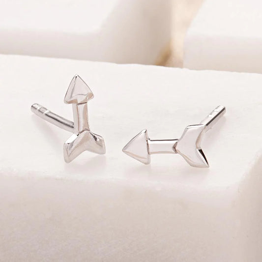 Arrow Stud Earrings - Sterling Silver