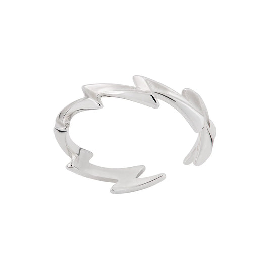 Silver Lightning Bolt Stacking Ring